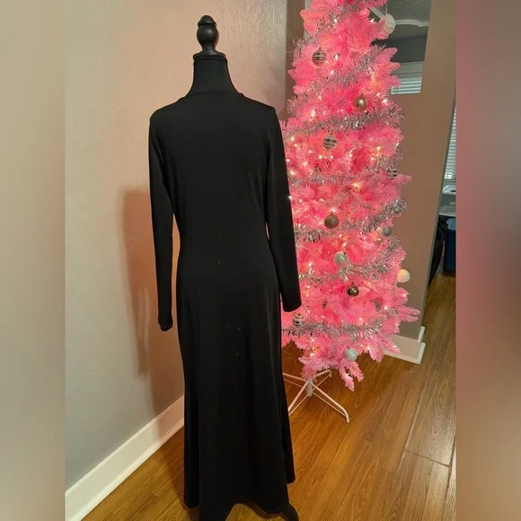 NA-KD Draped Maxi Dress Black Size Large. - Picture 4 of 7